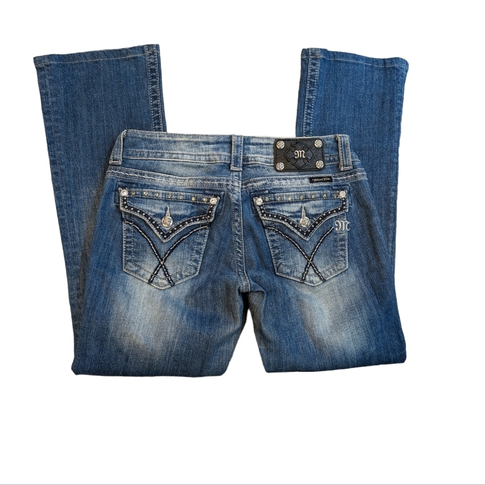 Miss Me Studs/Bling Low Rise Boot Jeans....Size 28